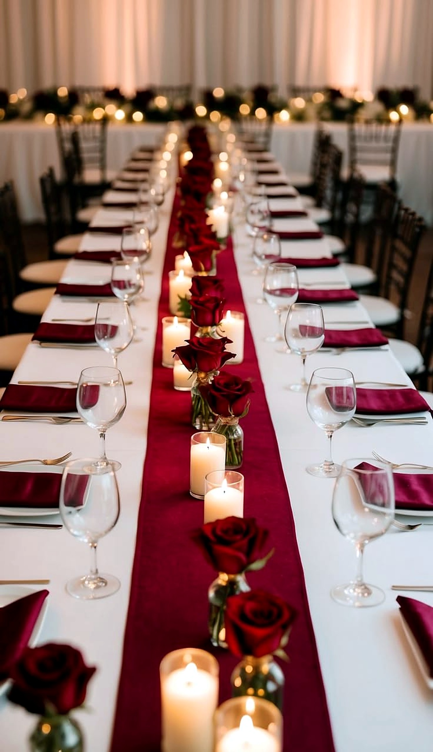 Mariage — roses bordeaux